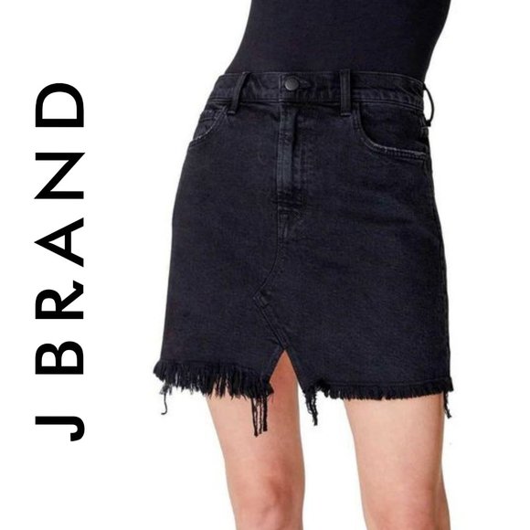 J Brand Dresses & Skirts - NWT J Brand Women's Black Jules High Rise Frayed Hem Mini Skirt